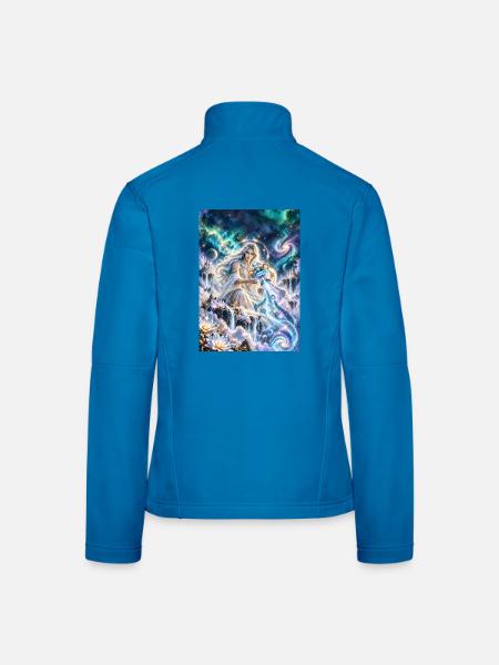 Wassermann mit Sternenstrahl - Frauen Softshelljacke - Lichtblau - Hinten