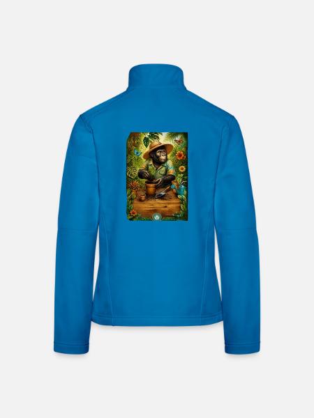 Gärtner-Gorilla liebt Pflanzen - Frauen Softshelljacke - Lichtblau - Hinten