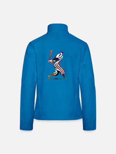 Farbenfroher Baseballspieler - Frauen Softshelljacke - Lichtblau - Hinten
