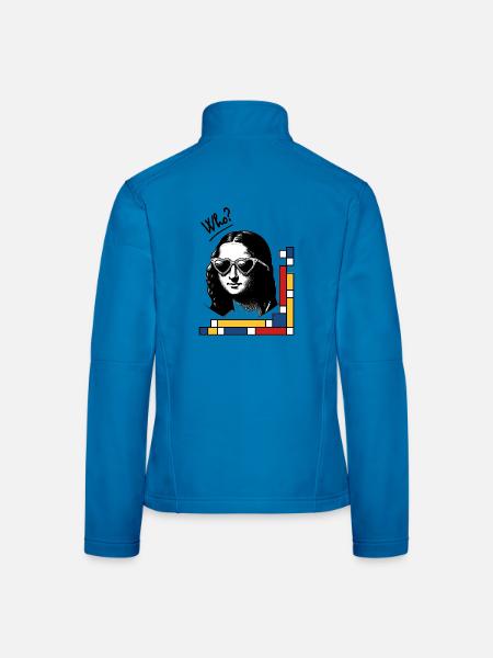 Mona Lisa mit Mondrian-Brille - Frauen Softshelljacke - Lichtblau
