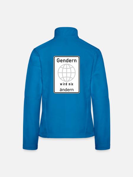 Gendern wird nix ändern - Frauen Softshelljacke - Lichtblau - Hinten