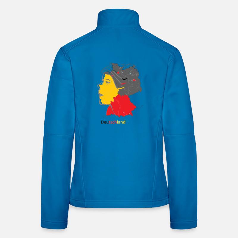 Deutscher Landkartenstil mit Nationalfarben - Frauen Softshelljacke - Lichtblau