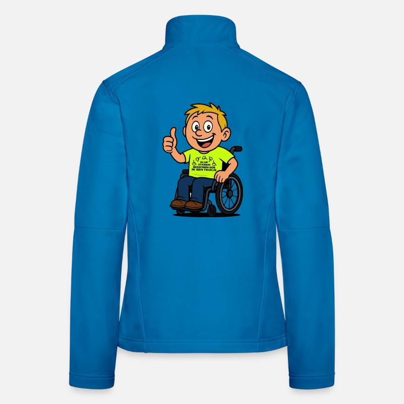 Starr weiter und ich mache einen Rollstuhltrick # Frauen Softshelljacke