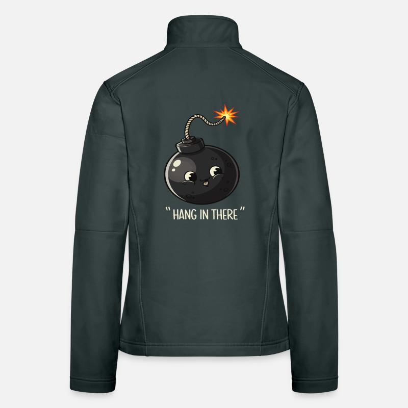 Kawaii Exploding Bomb Comic Design Women's Softshell Jacket