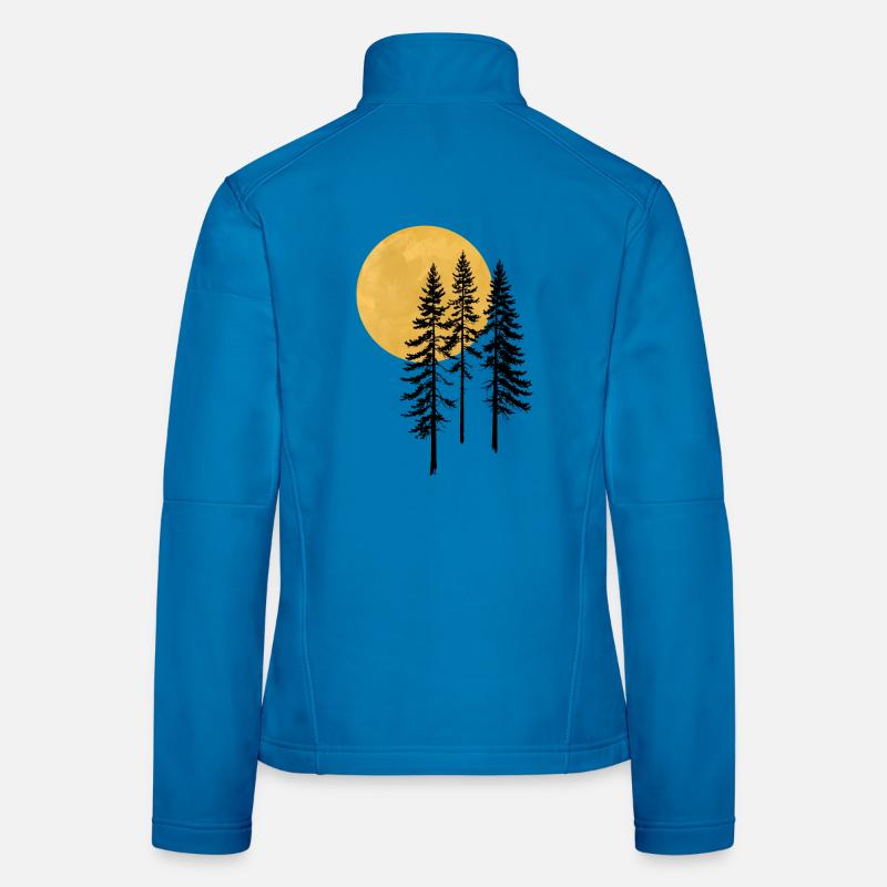 Sunset Pine Silhouette Women's Softshell Jacket