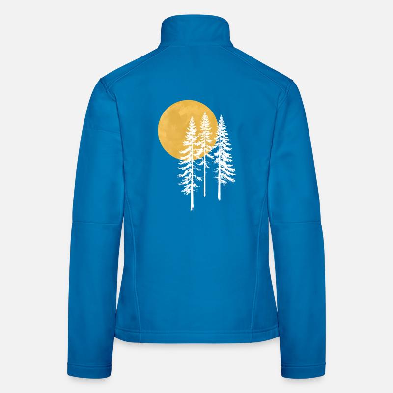 Sunlit Pines Silhouette Women's Softshell Jacket