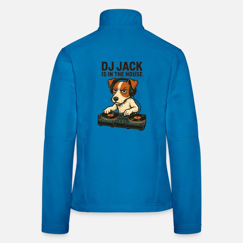 Jack Russell Terrier DJ Turntables Techno Geschenk Frauen Softshelljacke
