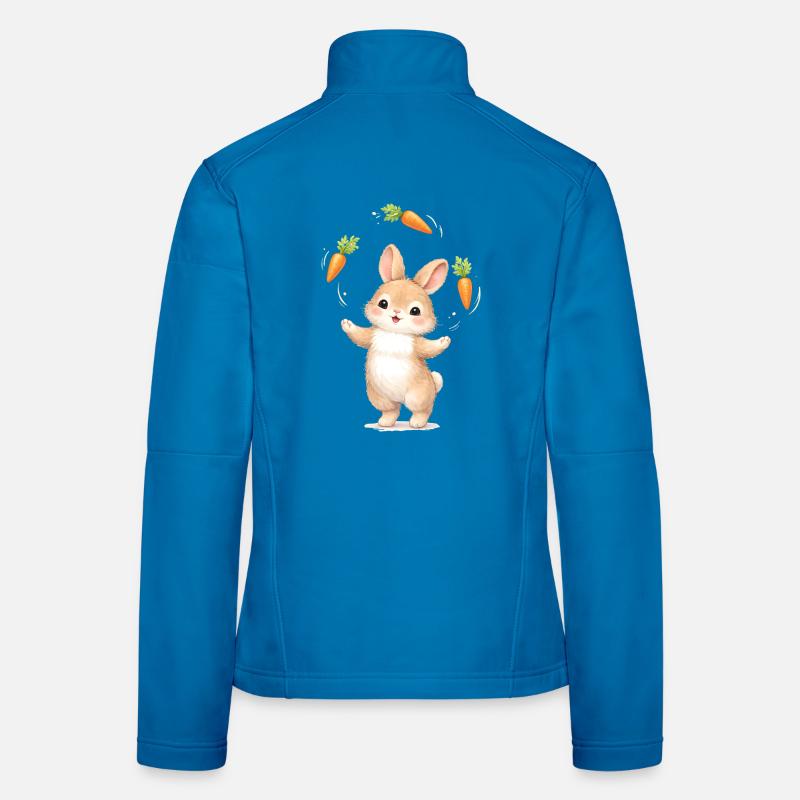Süßer Hase jongliert Karotten  Frauen Softshelljacke
