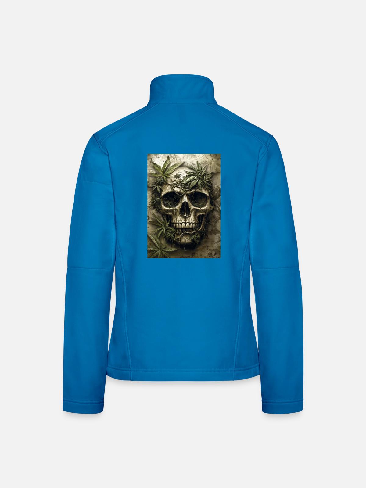Schädel mit Hanfblättern - Frauen Softshelljacke - Lichtblau - Hinten