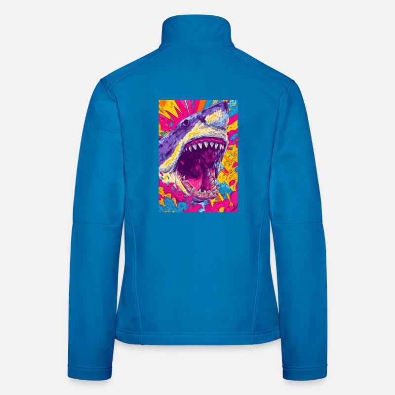 Psychedelic Shark Burst Women's Softshell Jacket