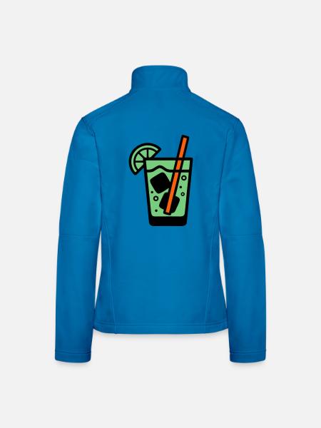 Cocktail Glass Summer Drink Vacances de garçon pour filles - Veste en tissu softshell Femme - bleu clair - Dos