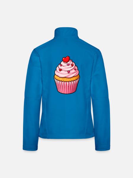 Herz Cupcake Lieblich - Frauen Softshelljacke - Lichtblau - Hinten