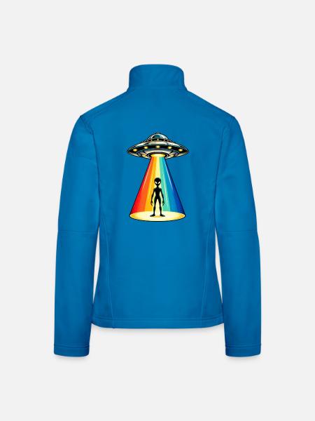 Rainbow Beam UFO-Entführung - Frauen Softshelljacke - Lichtblau - Hinten