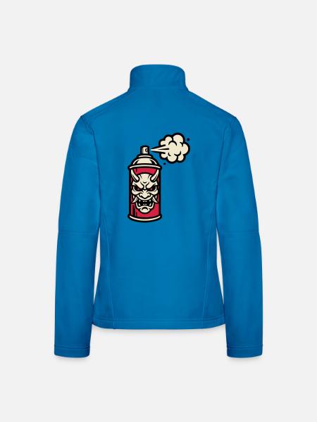 Oni Maske Spraydose Grafik - Frauen Softshelljacke - Lichtblau - Hinten