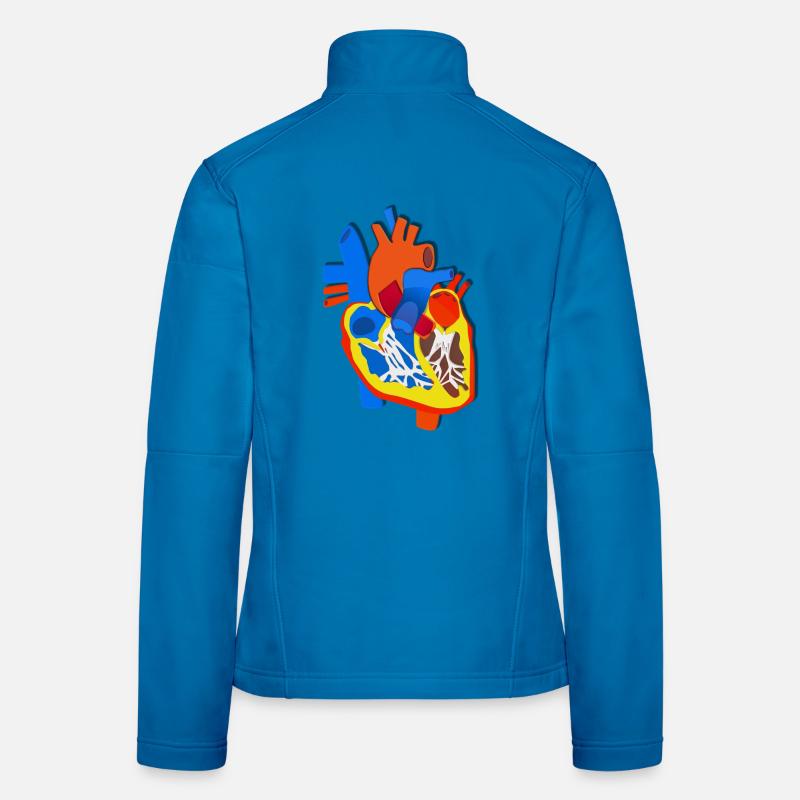 Farbige Herz-Anatomie Illustration - Frauen Softshelljacke - Lichtblau