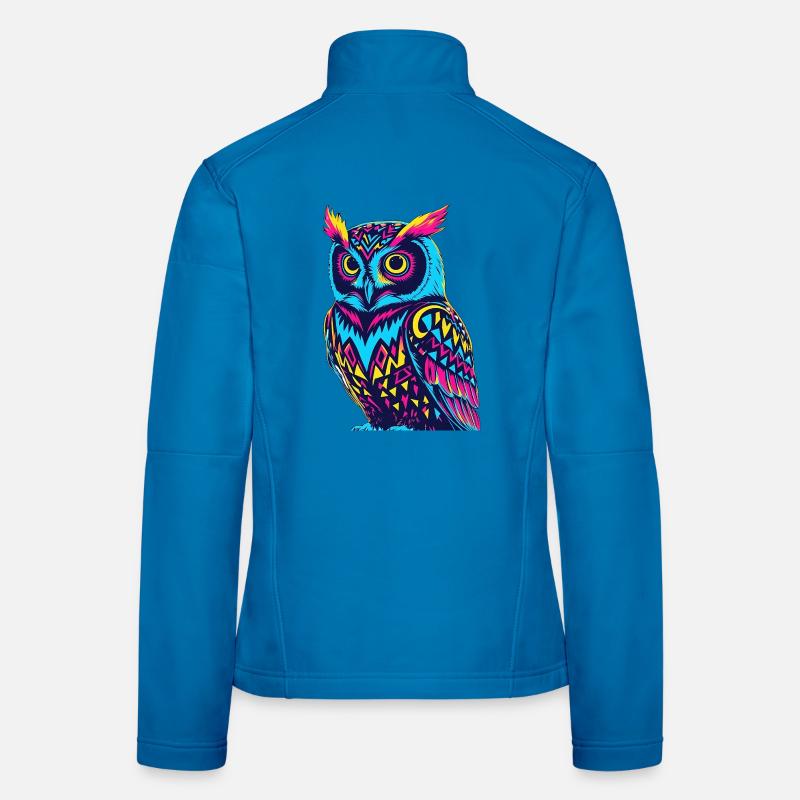Neon Tribal Eule Design Frauen Softshelljacke