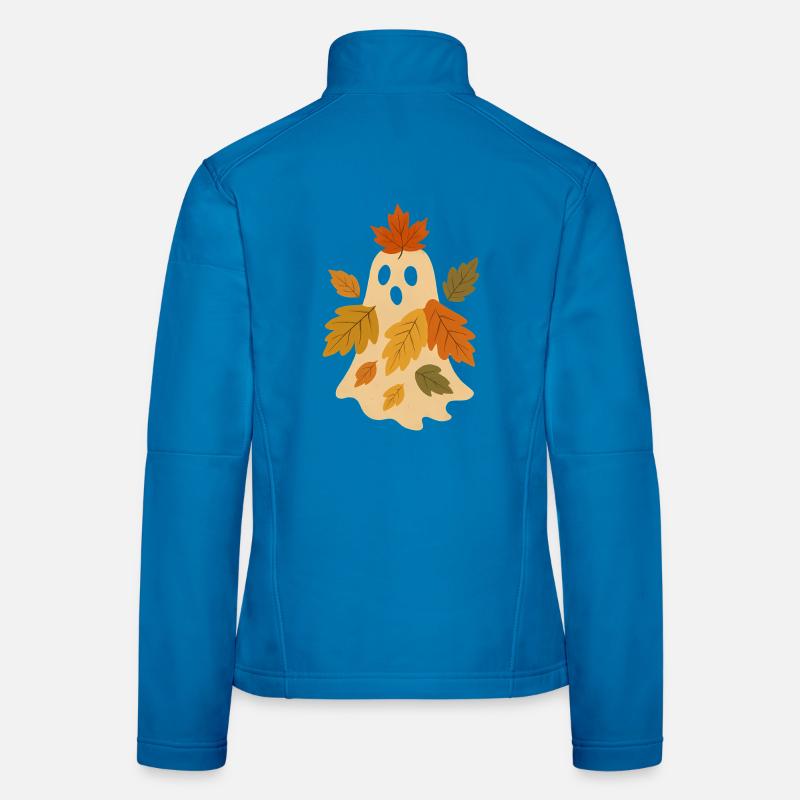 Herbstgeist mit Blättern Veste en tissu softshell Femme