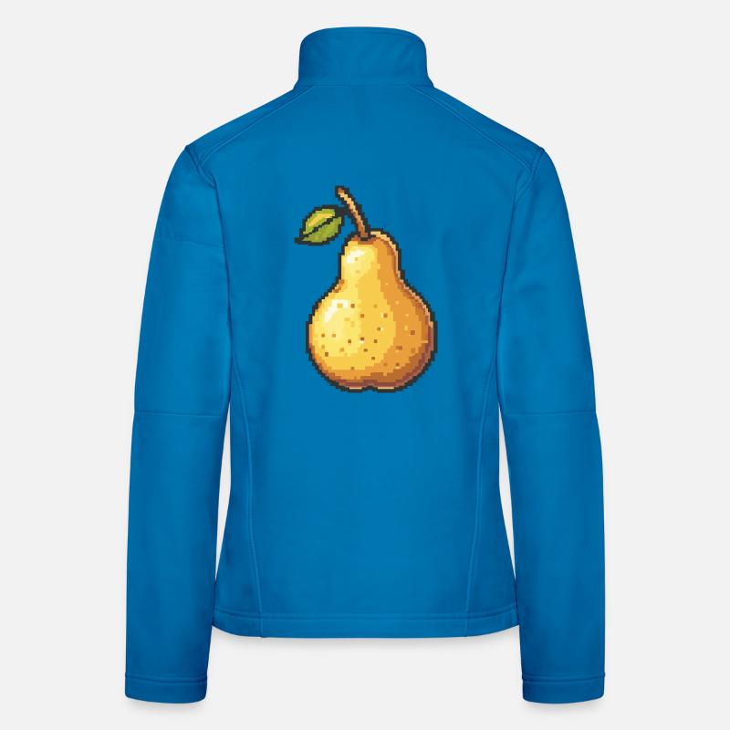Pixel Birne Retro Pixelkunst Frauen Softshelljacke