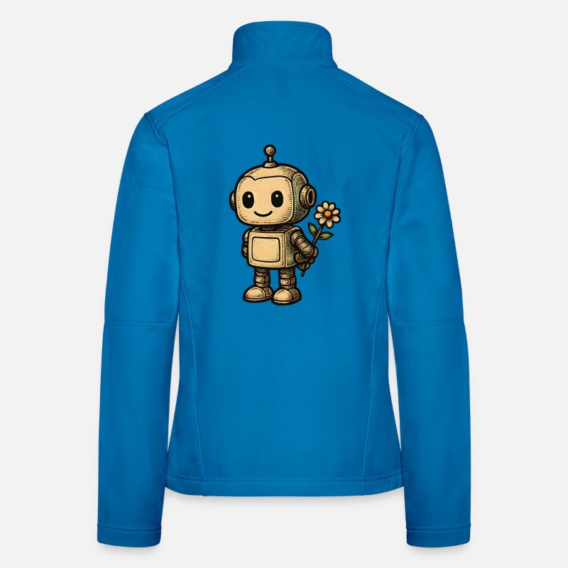 Robot with flower Women's Softshell Jacket