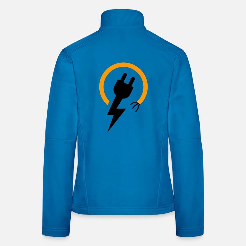 Logo d’électricien avec éclair et prise Veste en tissu softshell Femme