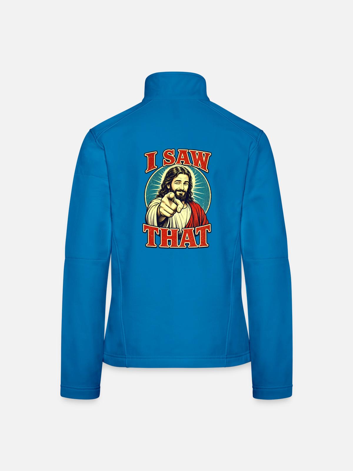 JESUS SAW THAT - Frauen Softshelljacke - Lichtblau - Hinten