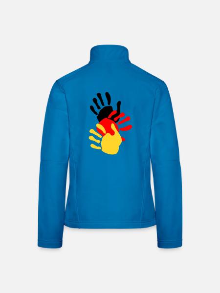 Deutschland Hände - Frauen Softshelljacke - Lichtblau - Hinten