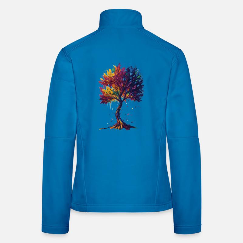 Baum des Lebens - Frauen Softshelljacke - Lichtblau