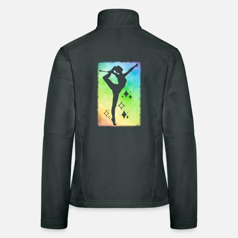 Twirler raindow background Women's Softshell Jacket