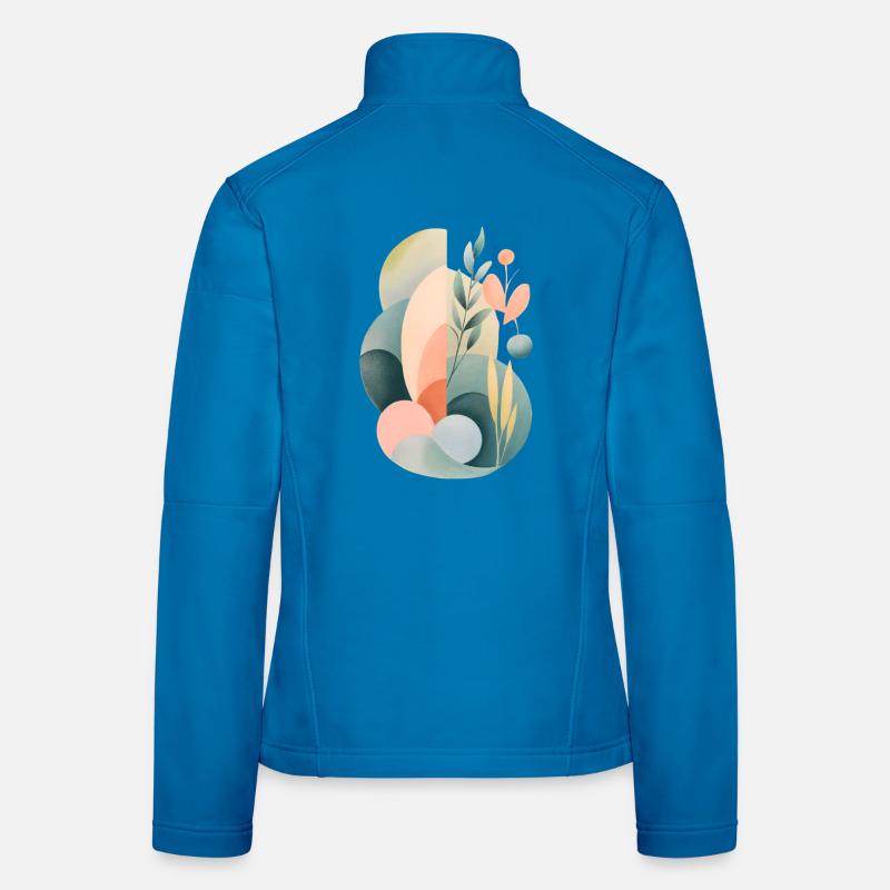 Pastell Abstrakte Flora Komposition - Frauen Softshelljacke - Lichtblau