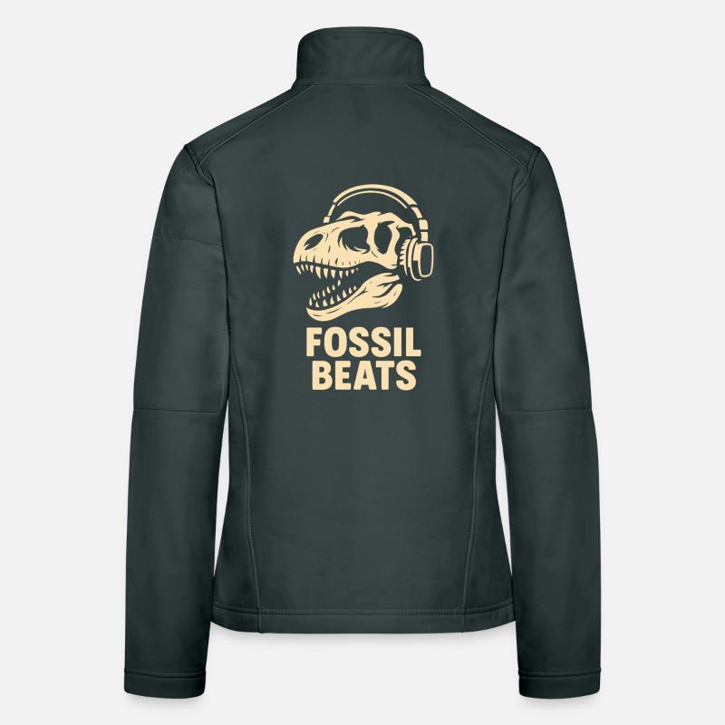Fossil Beats Dinosaur with headphones Women's Softshell Jacket