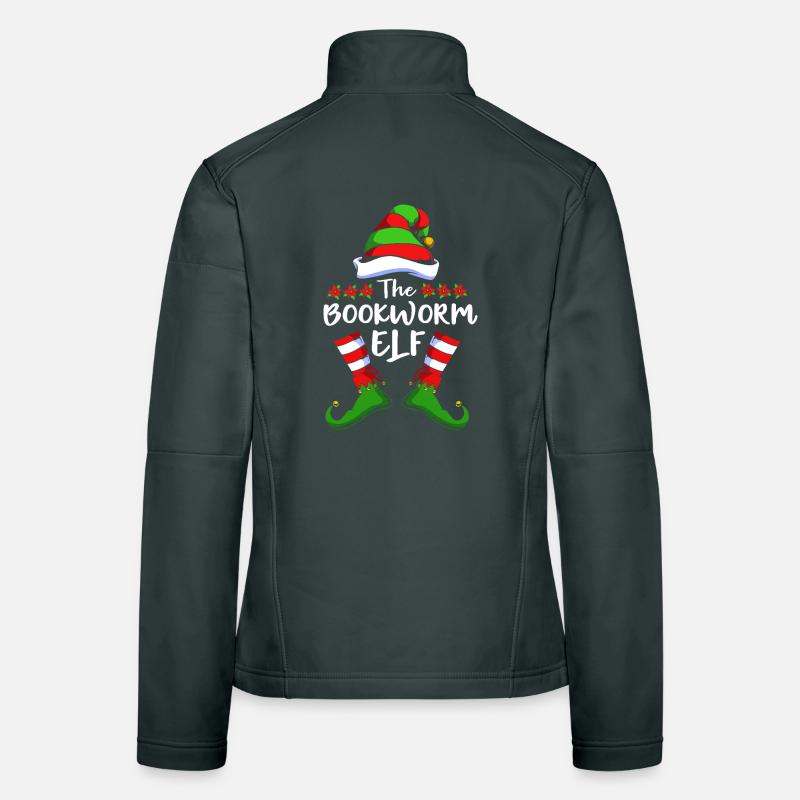 Elf Elf Christmas Gift Reading Books Women's Softshell Jacket