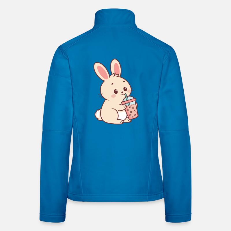 Pastel Bubble Tea Bunny Frauen Softshelljacke