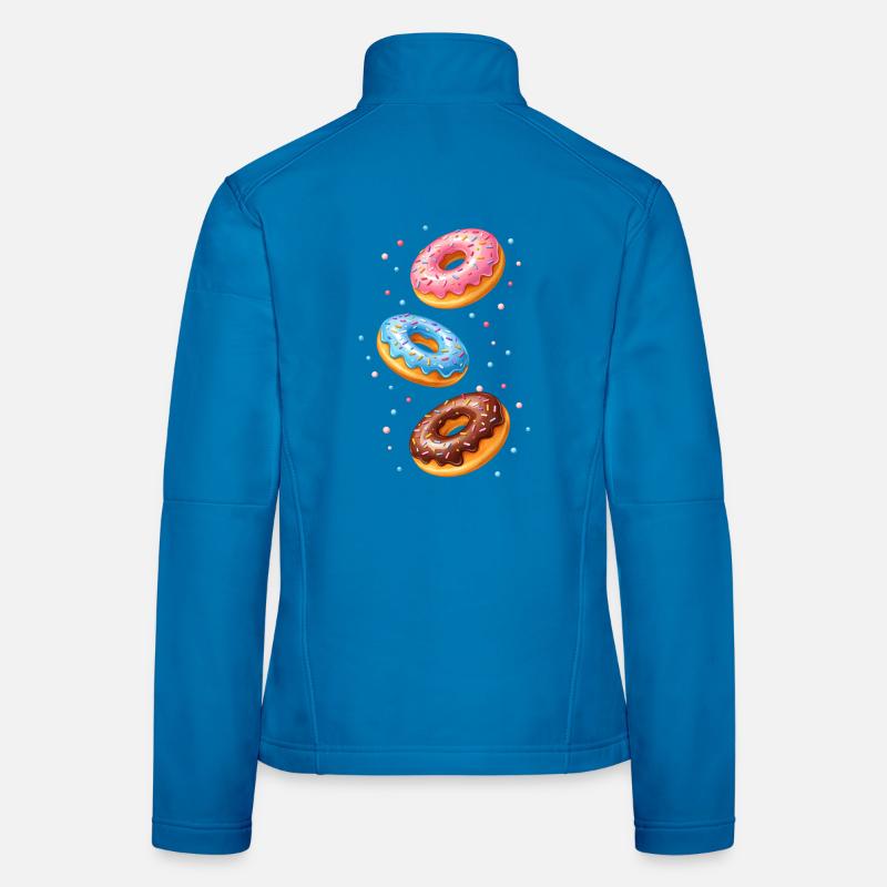 Ensemble d’illustrations de beignets colorés Veste en tissu softshell Femme