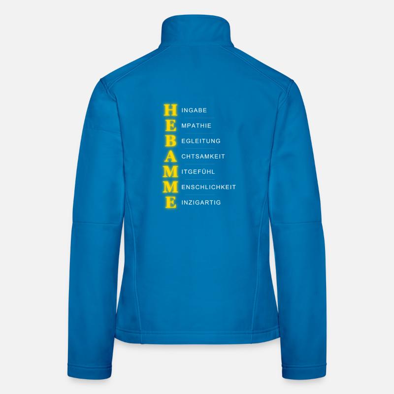 Hebamme Akrostichon – Herz & Hingabe Frauen Softshelljacke