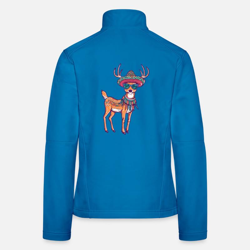 Sombrero comique comique de cerf Veste en tissu softshell Femme