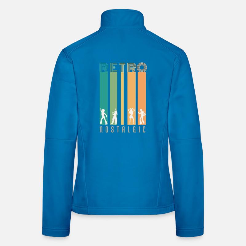 Retro Bars and Silhouettes Nostalgia Women's Softshell Jacket
