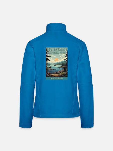 Entdecken Sie den Isle Royale Nationalpark in Michigan - Frauen Softshelljacke - Lichtblau - Hinten