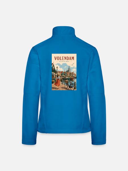 Erleben Sie das Küstendorf Volendam, Niederlande - Frauen Softshelljacke - Lichtblau - Hinten