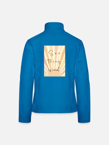 Sonnenstrahlen Special – Handlettering - Frauen Softshelljacke - Lichtblau - Hinten