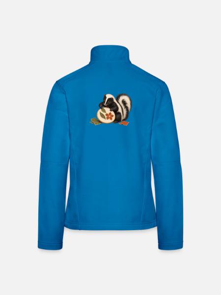 Stinktier gestaltet eine Stoffcollage - Frauen Softshelljacke - Lichtblau - Hinten