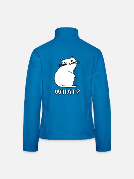 Niedliche Katze What - Frauen Softshelljacke - Lichtblau - Hinten