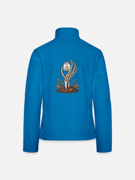 Skeletthand mit brennendem Licht - Frauen Softshelljacke - Lichtblau - Hinten