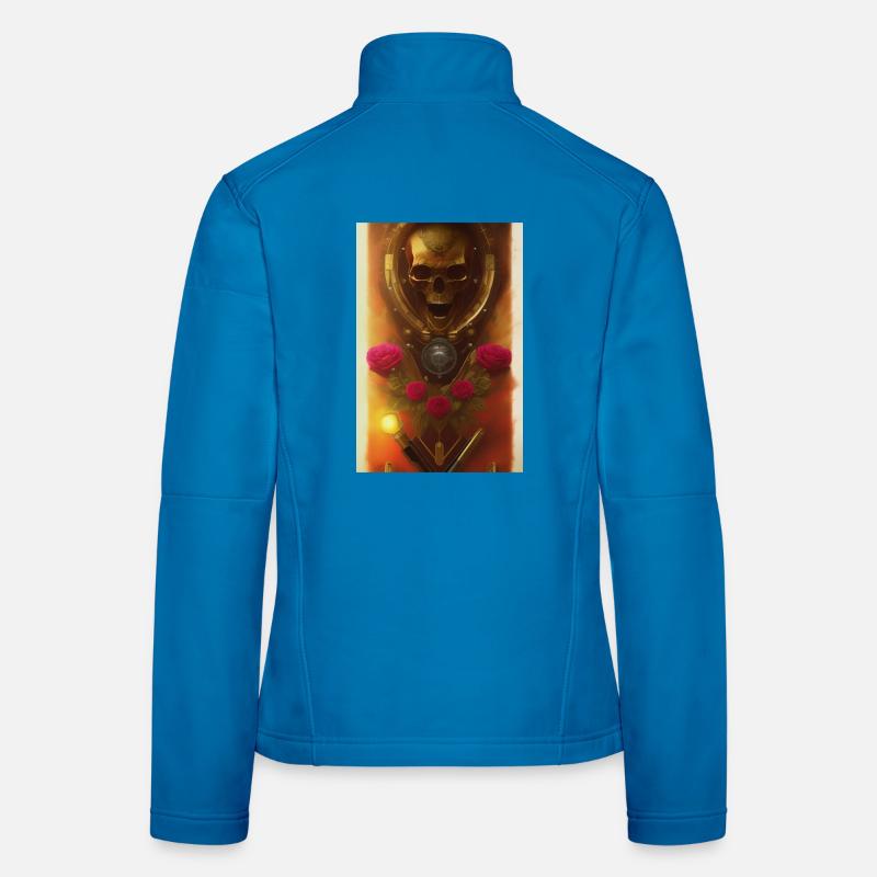 Skull and crossbones with roses Women's Softshell Jacket