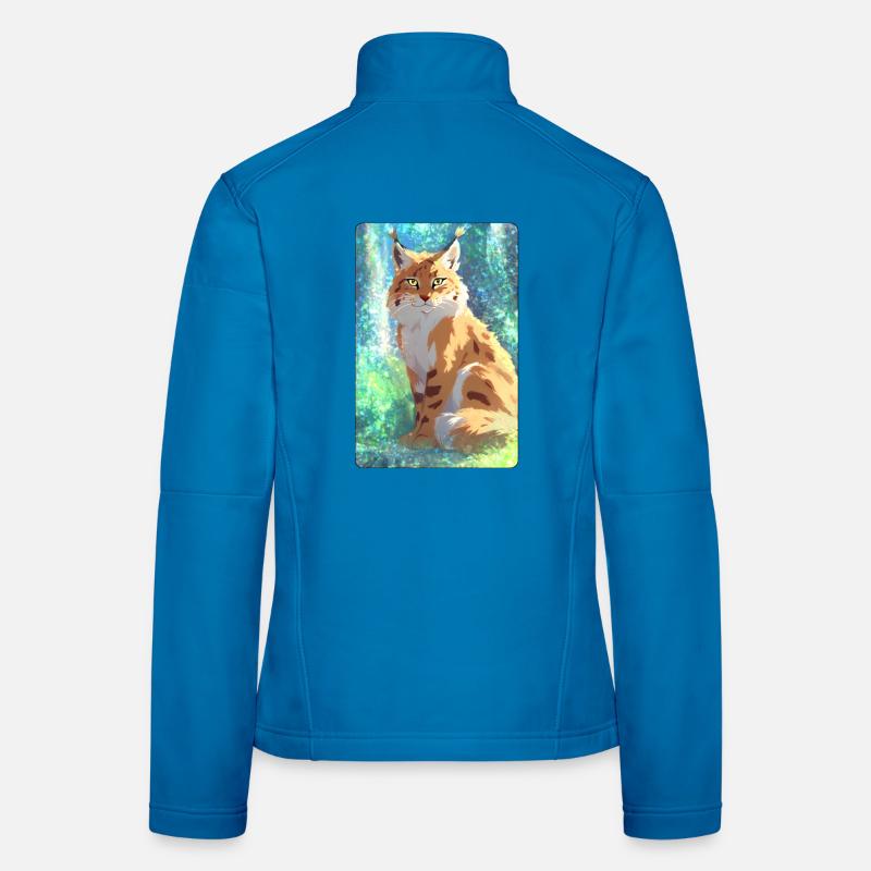 Luchs im Wald - Frauen Softshelljacke - Lichtblau