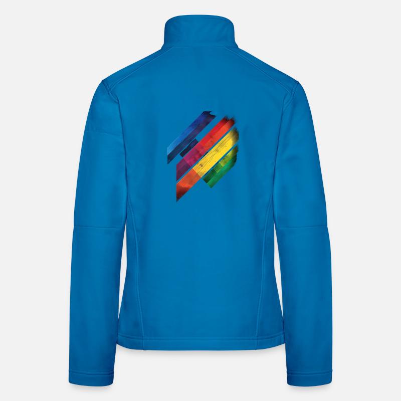 Abstract Rainbow Pride Tornado Design - Vibrant Women's Softshell Jacket