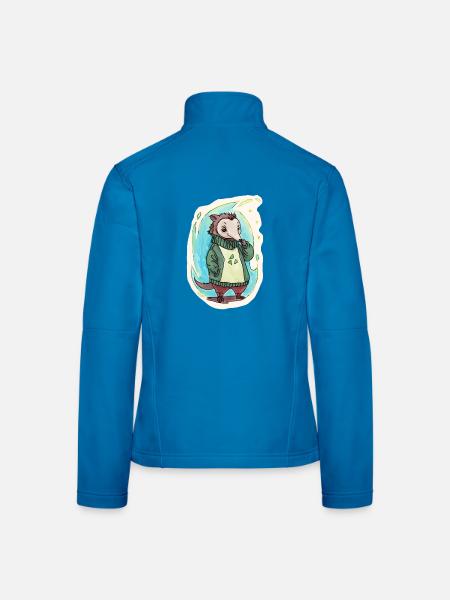 Grünes Reycling Bärchen - Frauen Softshelljacke - Lichtblau - Hinten