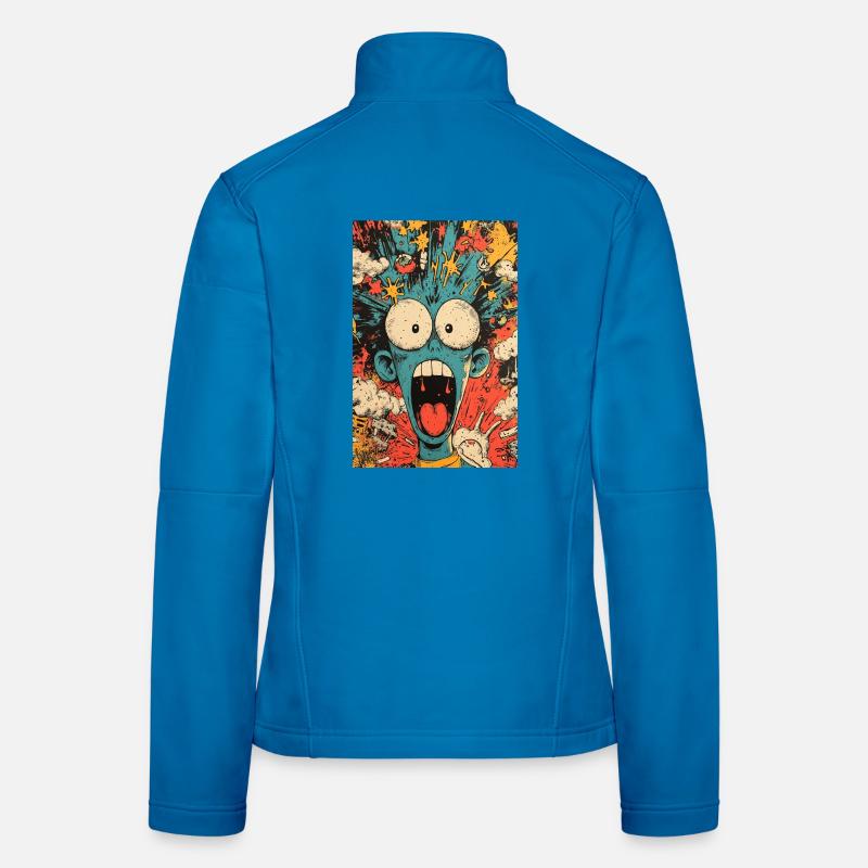 Blue Monster in the Chaos Tornado Women's Softshell Jacket