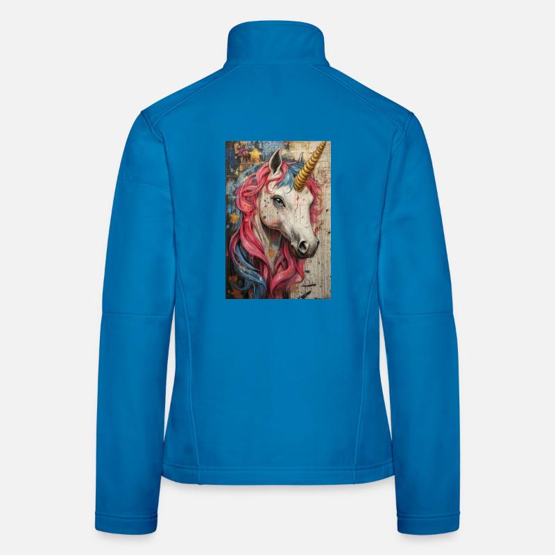 Unicorn Graffiti Neon Colors Women's Softshell Jacket