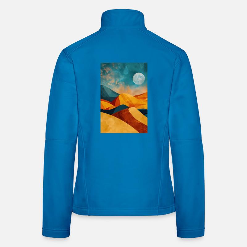 Desert Landscape Illustration Poster Women's Softshell Jacket