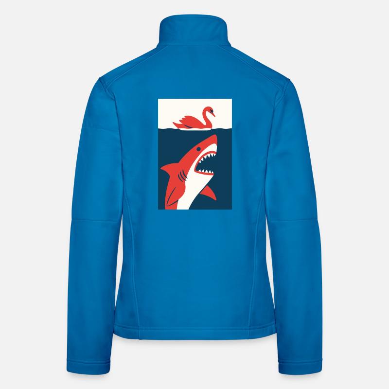 Schwan trifft Hai #2 - Frauen Softshelljacke - Lichtblau